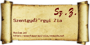 Szentgyörgyi Zia névjegykártya